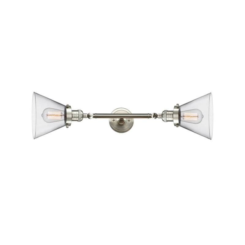 Lavalley 2 - Light Dimmable Vanity Light, Clear, Brushed Satin Nickel, Incandescent