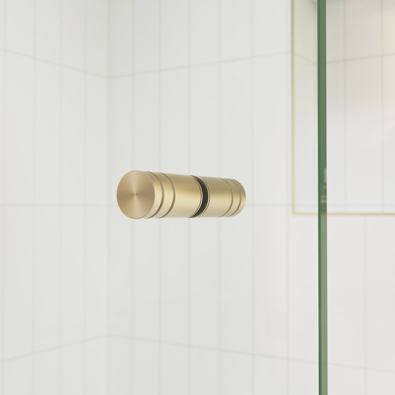 Albedo 31.5 in. x 58 in. Fully Frameless Glass Bathtub Shower Door, Brushed Bronze