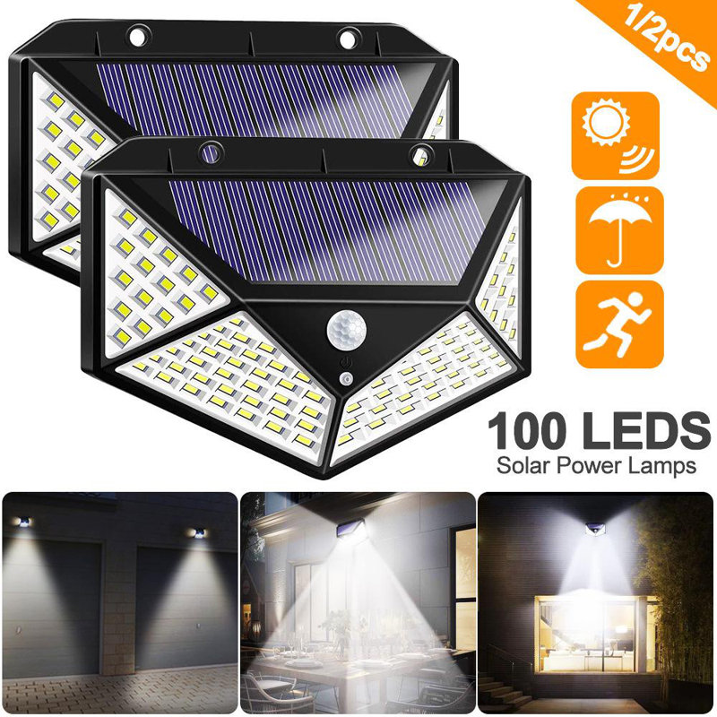 6-Pieces Solar Powered Outdoor Lights with Motion Sensor Dust to Dawn 6000K