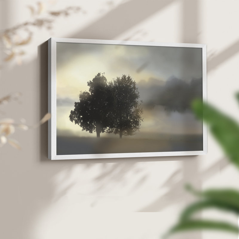 Misty Morning -Framed Print - Restickable, 11" H x 14" W, White