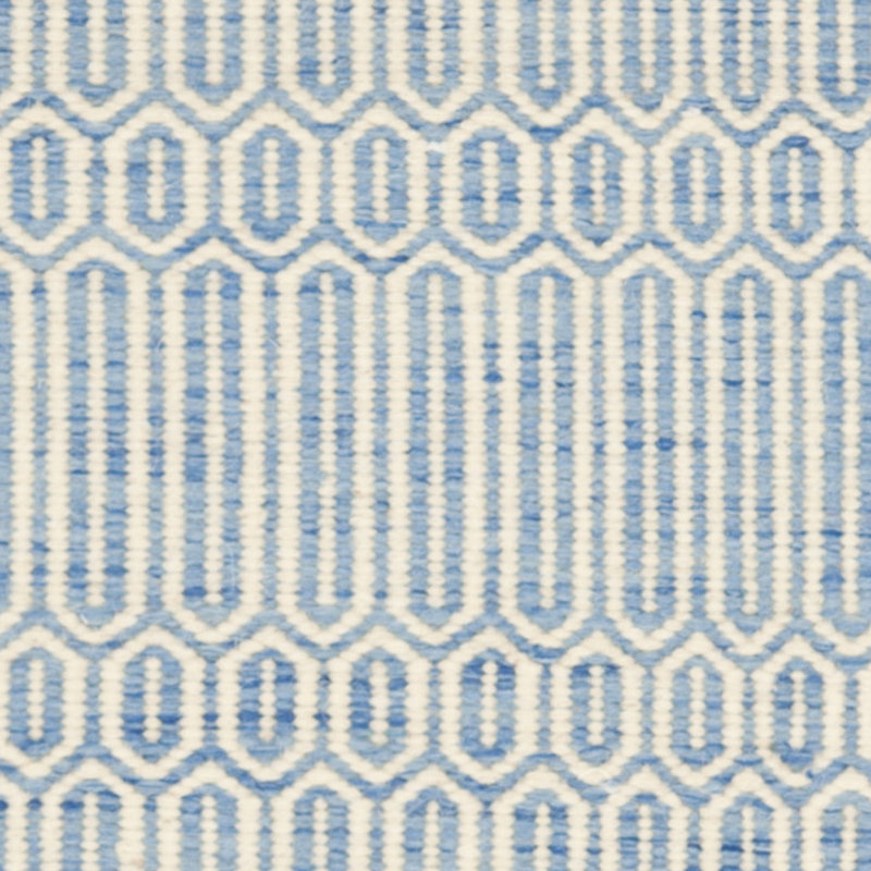 Tapis bleu clair tissé à la main Georgiana, Rectangle 8 pi x 10 pi