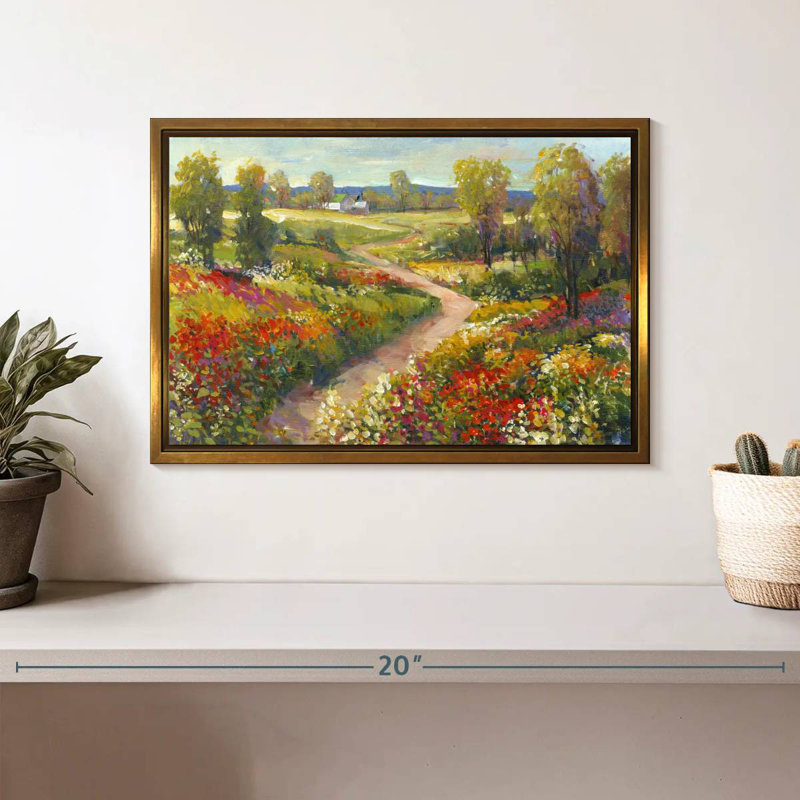Promenade matinale II, Cadre flottant doré, 13 po x 9 po