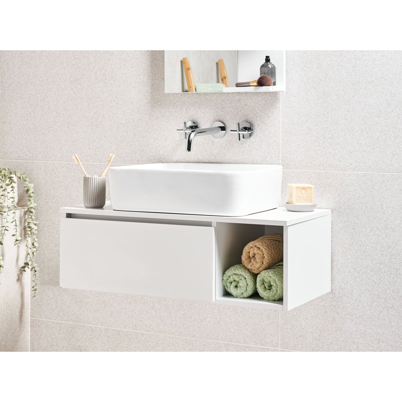 Wall Mounted Washbasin Cabinet RUPANCO 80 cm, White
