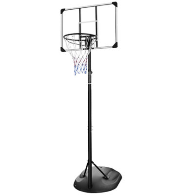 Système de panier de basketball portatif avec panneau de hauteur réglable et roues pour les jeunes adultes