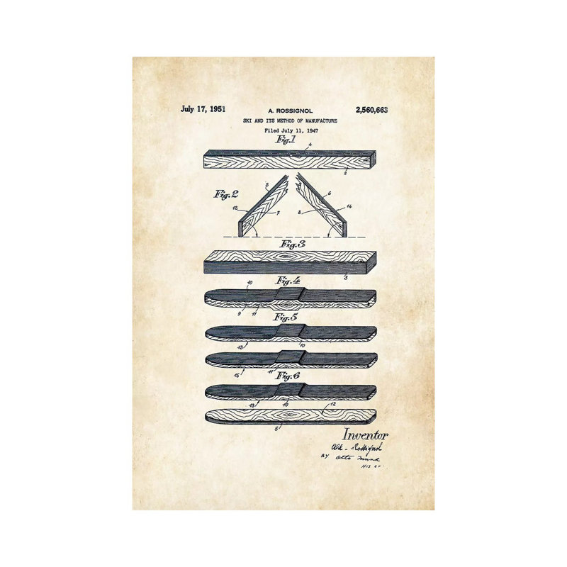 Rossignol Skis 1 Piece Wall Art on Canvas, 20.32 cm H x 30.48 cm W, No Frame