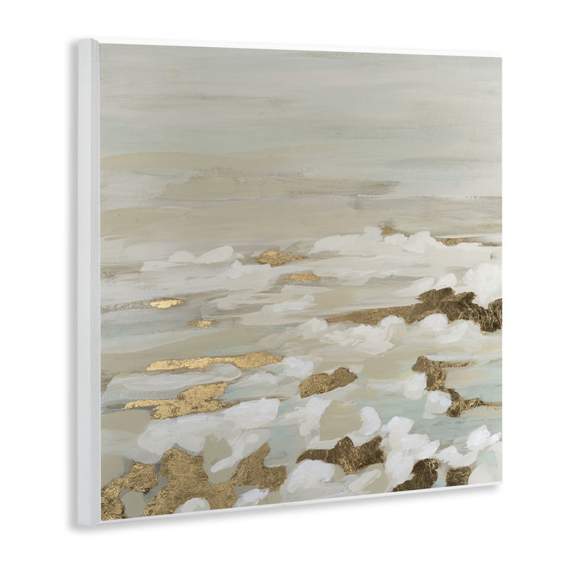 Plaque murale «Gilded Surf Abstract Waves», design par June Erica Vess