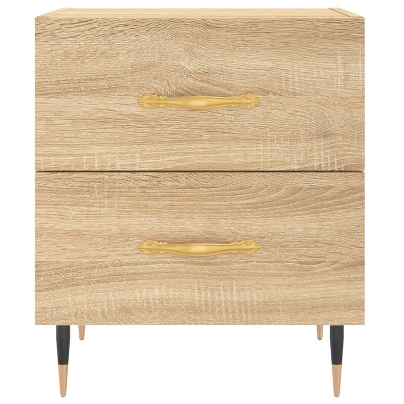 Rydal 40cm W Iron Bedside Table, Sonoma Oak, Set of 2