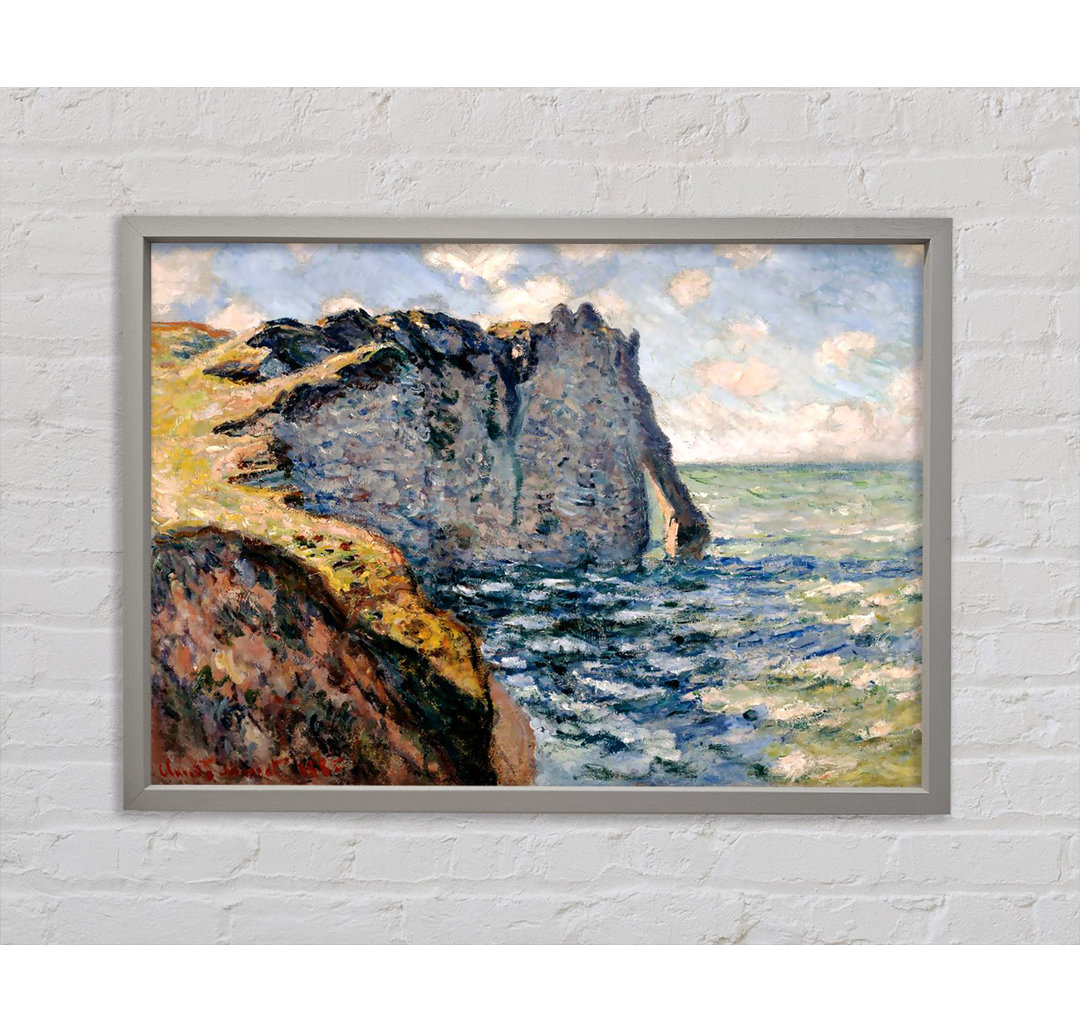 Monet Die Klippe von Aval bei Etretat Gerahmter Druck