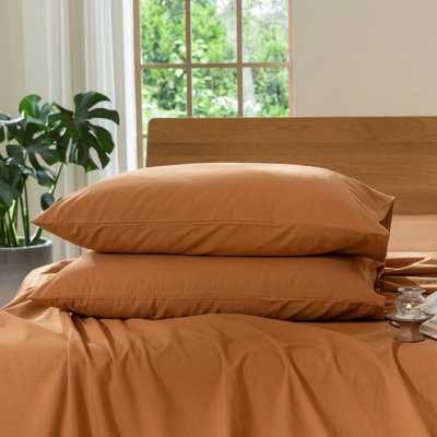 MooMee Pillowcases Envelope Closure 100% Washed Cotton Linen Like Textured Breathable Soft