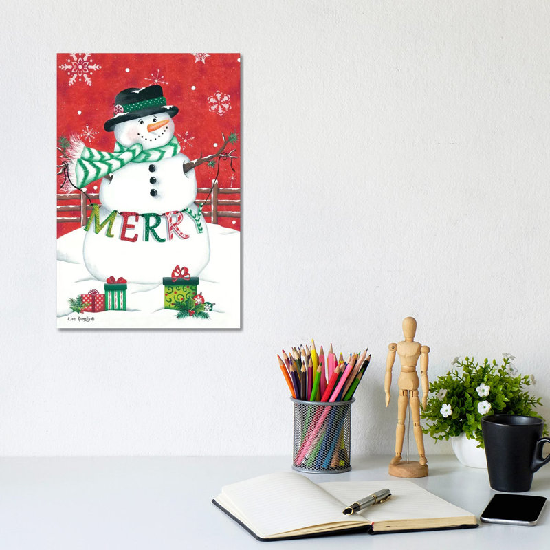 Hope Snowman by Lisa Kennedy - Wrapped Canvas Print, 20.32 cm H x 30.48 cm W