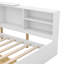 Lit plateforme en bois avec tête de lit, tablettes et 2 tiroirs-796694712