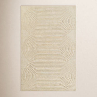 Tillie Ivory Hand-Tufted Geometric Wool Rug