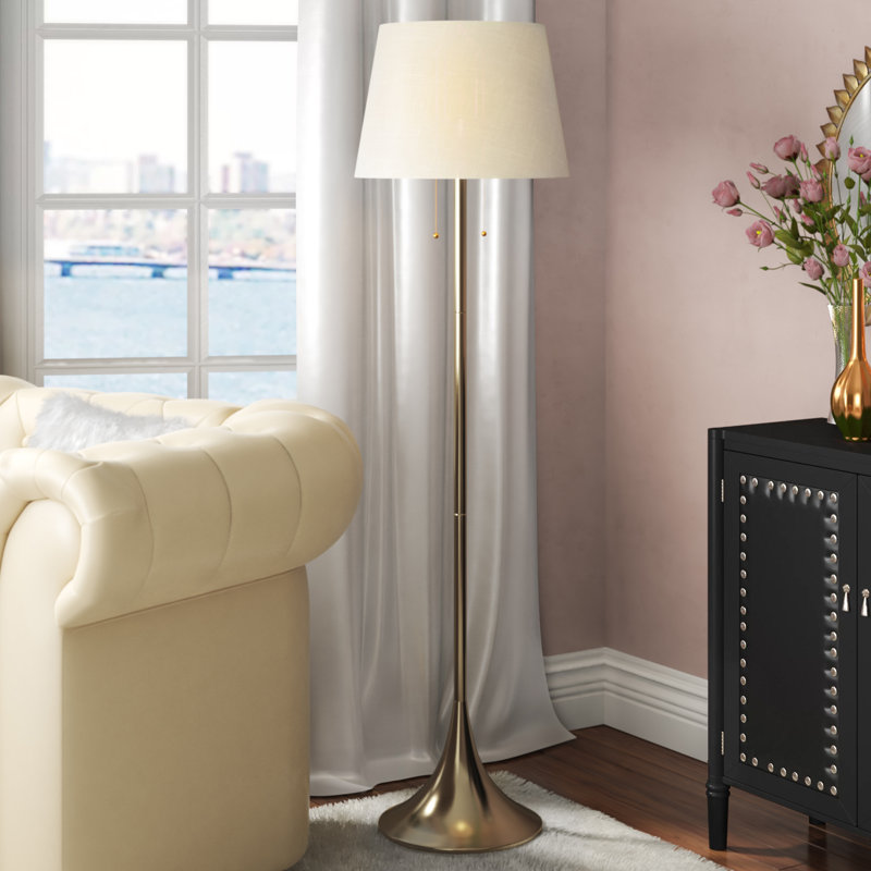 Derry 63'' Brass Gold Traditional Floor Lamp