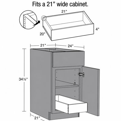 Gallery Express Kitchen Cabinet Rollout Tray in Natural Birch