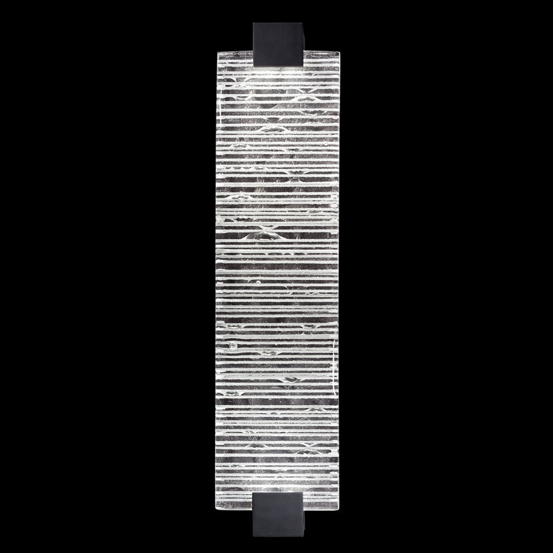 Plafonnier encastré 2 lumières DEL Terra, Noir, H 27,75 po x l 6,25 po x P 3,5 po, Râteau transparent