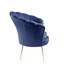 Chaise en velours bleu avec base en métal, 34 po, revêtement riche et doux de 34 po en bleu, pieds, confortable et durable