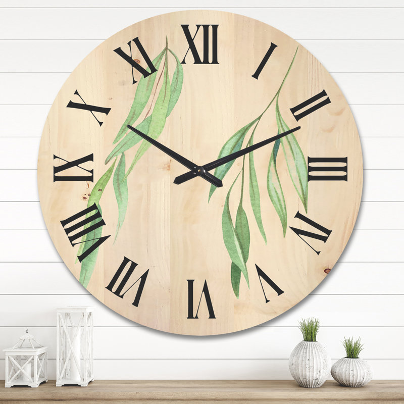 Horloge murale en bois à deux branches de saule, Grand
