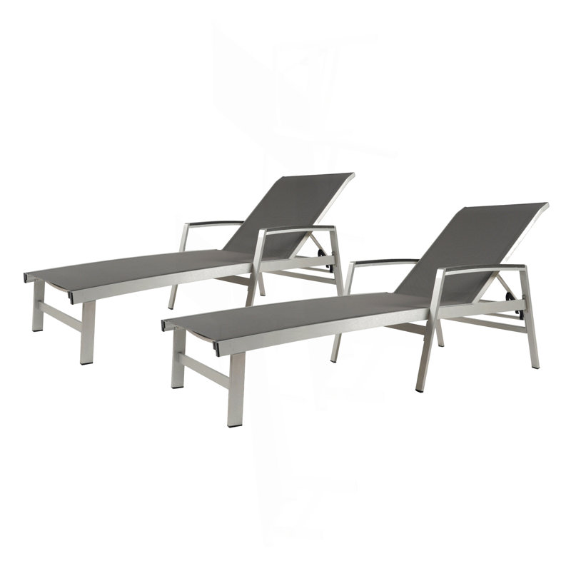 CHAISE LUNGE, Gris/argent
