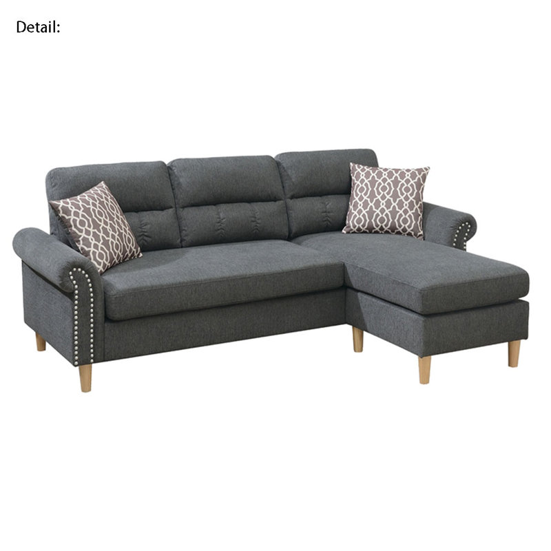 Velvet L-Shaped Sectional Reversible