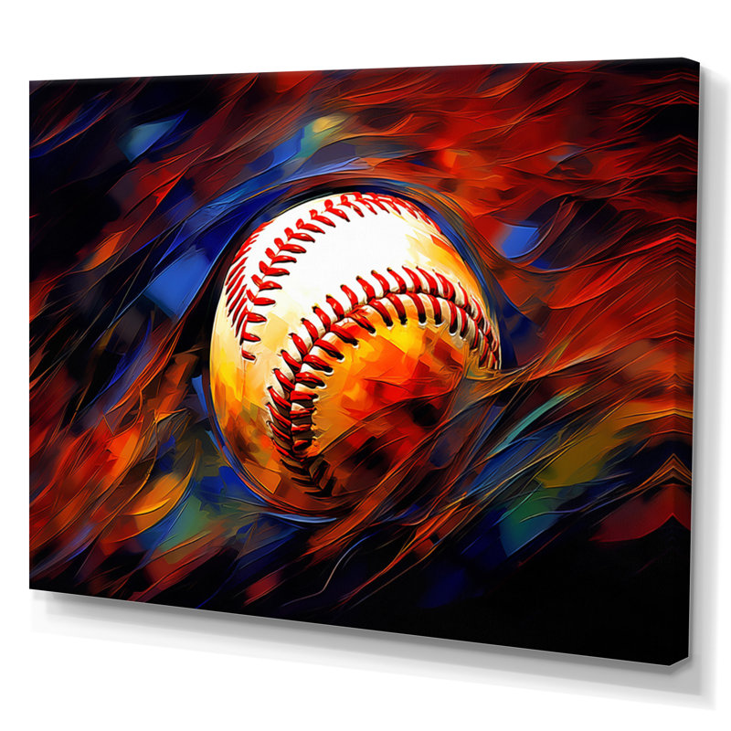 " Baseball Abstract Glory I ", Wrapped Canvas, 30" H x 40" W x 1.5" D