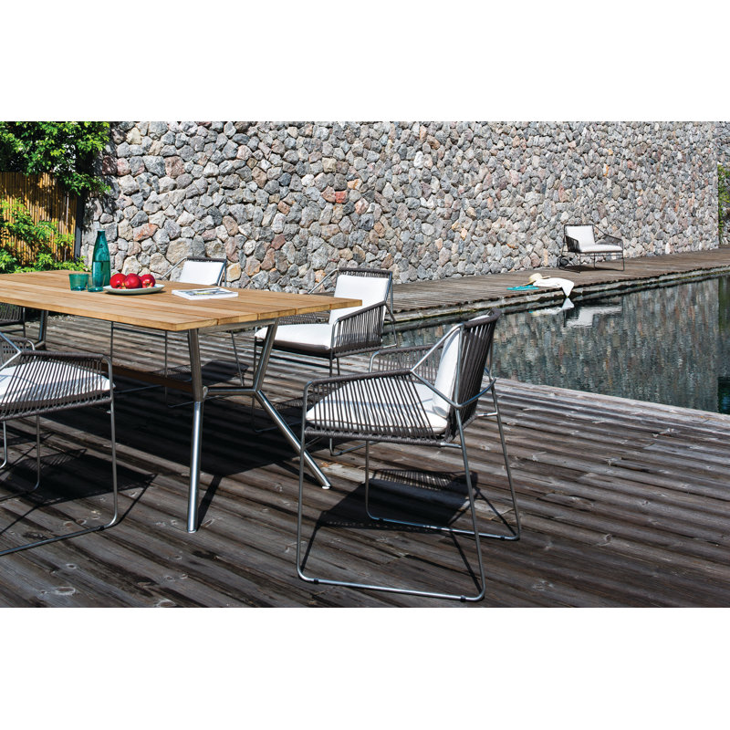 Reef Rectangular 29.5" Dining Table, White, 29.13" H x 70.88" W x 39.38" D, Brown