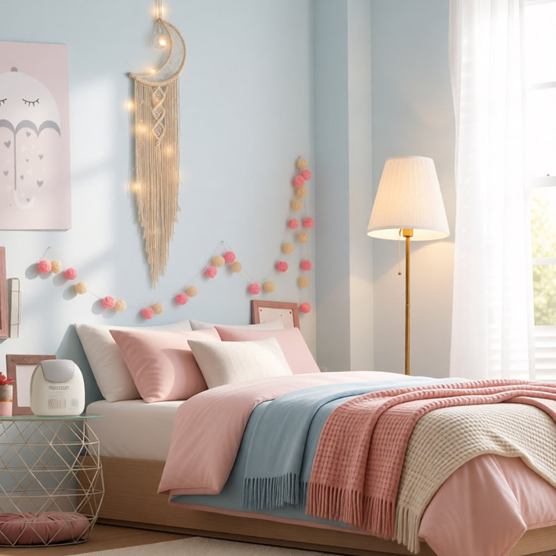 Décoration murale boho en macramé croissant de lune avec pampilles, décor en coton fait à la main avec breloques interchangeables