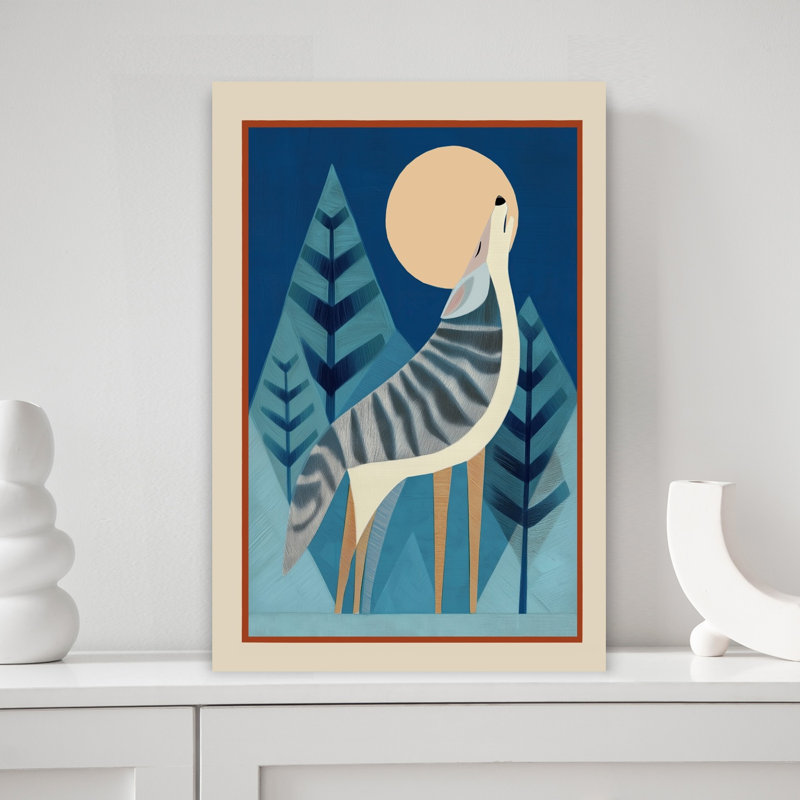 Art contemporain, art abstrait loup, forêt, faune, H 12 po x l 8 po