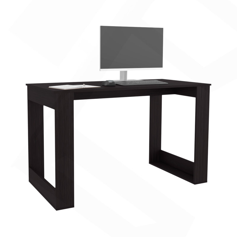 Bureau d'écriture avec poste de travail spacieux et pieds robustes, Noir