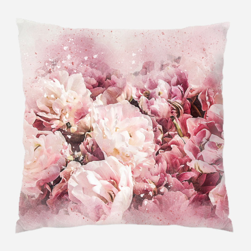 Coussin Flowers, Microsuède, Intérieur