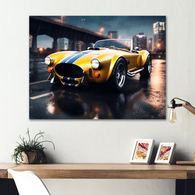 Classics Cobra Car At Night III - Car Old American Print on Metal