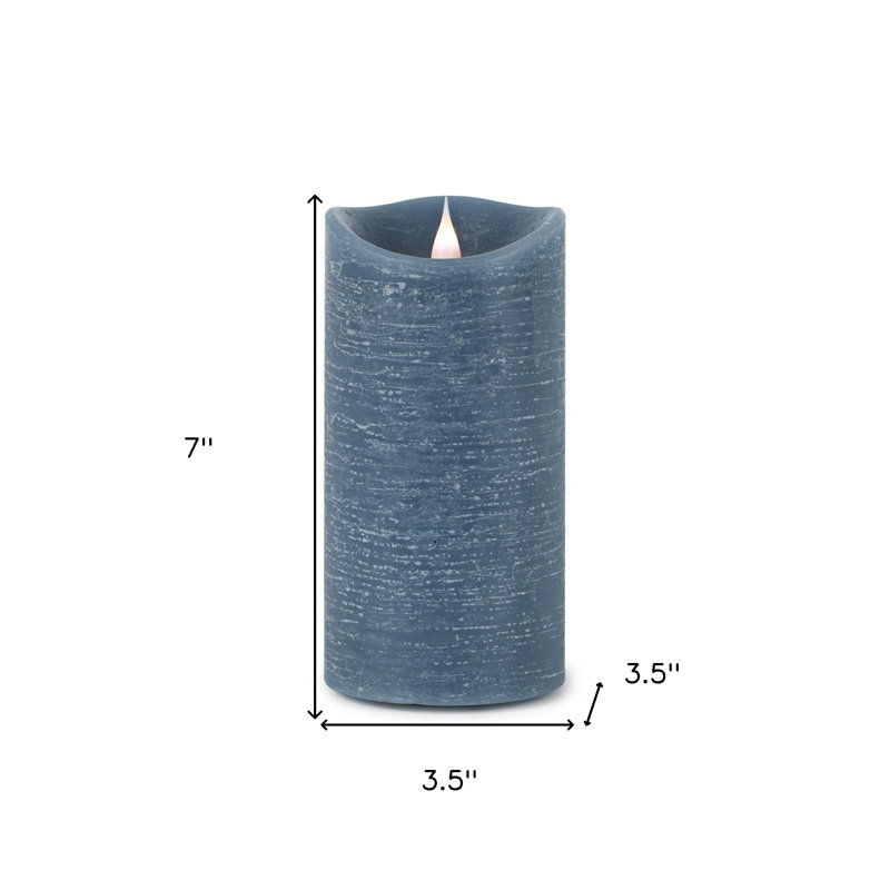 Unscented Flameless Designer;Flameless;Pillar Candle, Blue
