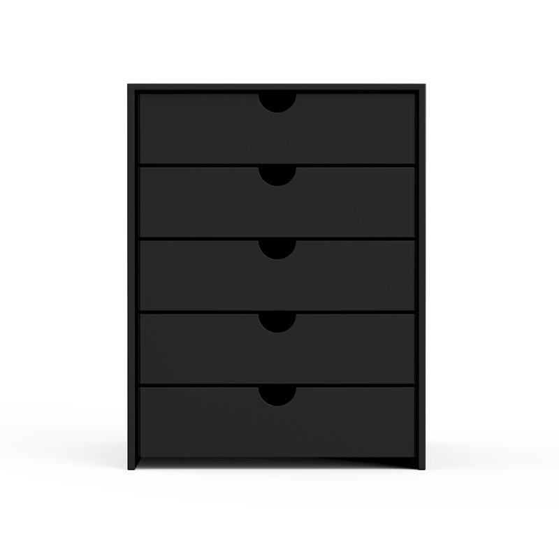 File Cabinet Shelf Organizing Box Settrays 5 Drawers Closed, Black