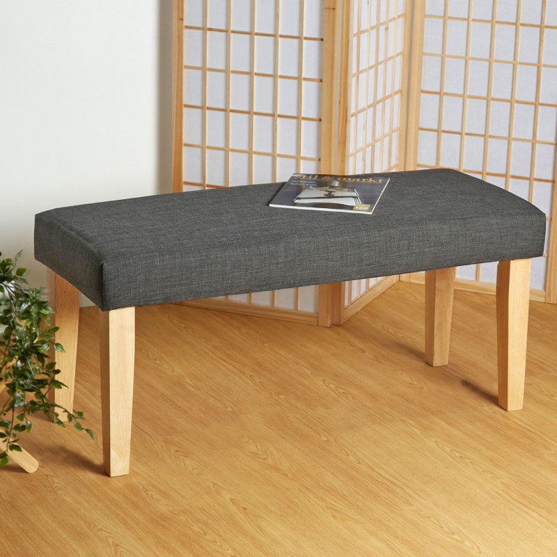 Nolhan Polyester Upholstered Bench, Anthracite