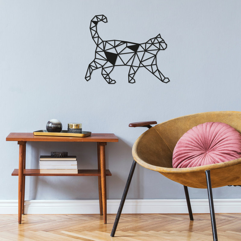 Accessoire mural en métal noir élégant Nykeemah, 18,1 po x 14,6 po | 100% métal durable (épaisseur: 0,06 pouce) | Fixation murale facile avec pièce arrière | Parfait pour les décors modernes et les intérieurs élégants