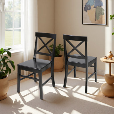 Farmhouse Acacia Wood Dining Chairs