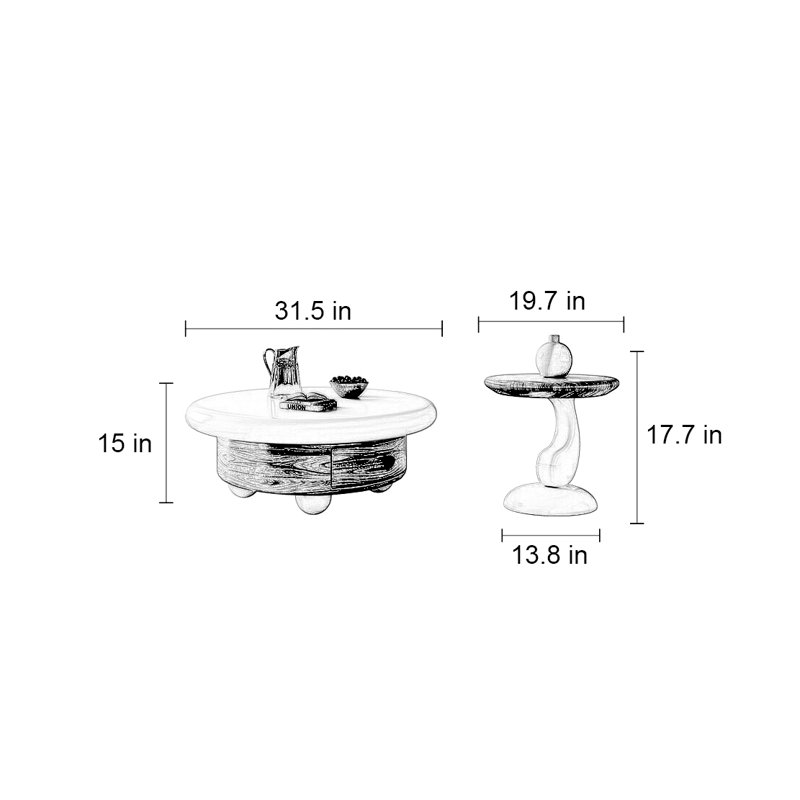 Table basse ronde moderne et minimaliste