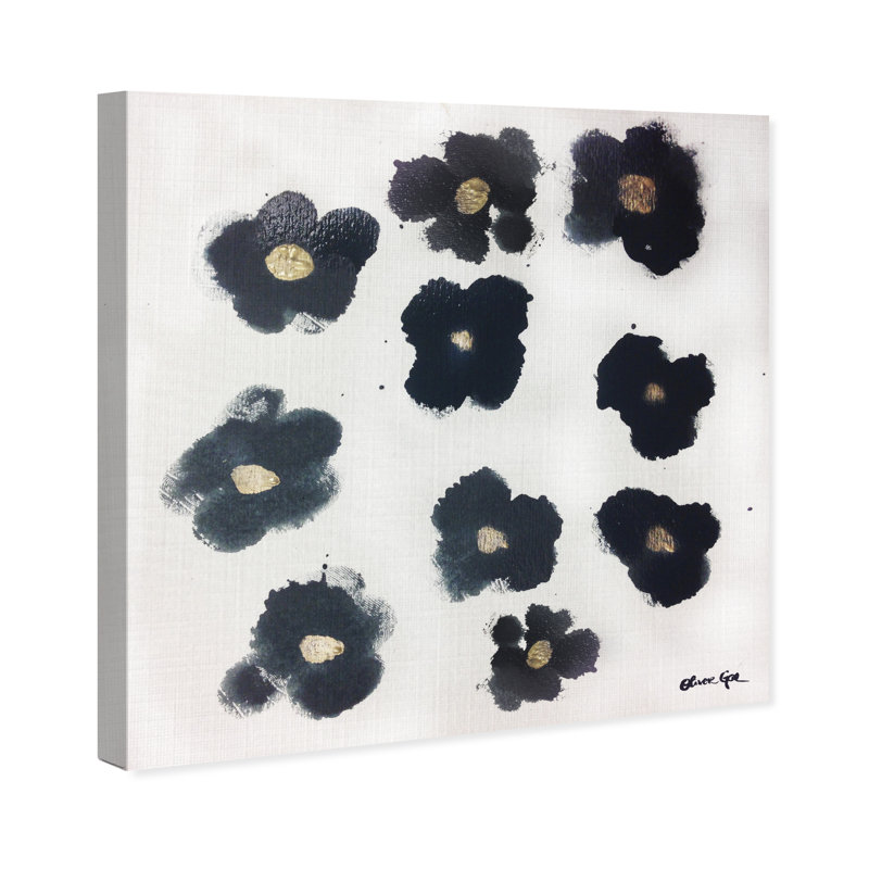 Coco's Gold Camellias - Graphic Art, 20" H x 20" W, Wrapped Canvas, No Mat