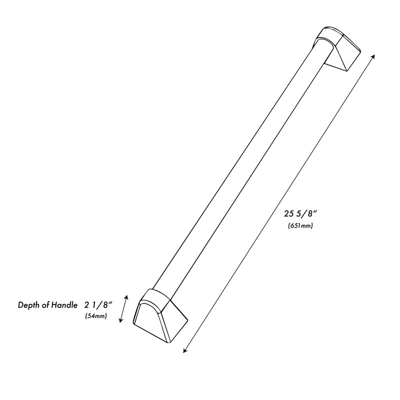 ZLINE 24 in. Microwave Helix Handle (Set of 1) in Stainless Steel, 1.93” H x 25.62” W x 2.17” D, Black Stainless Steel