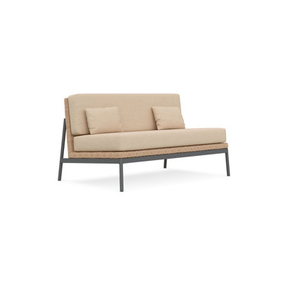 Terra 54.72" Wide Outdoor Wicker Reversible Loveseat with Cushions