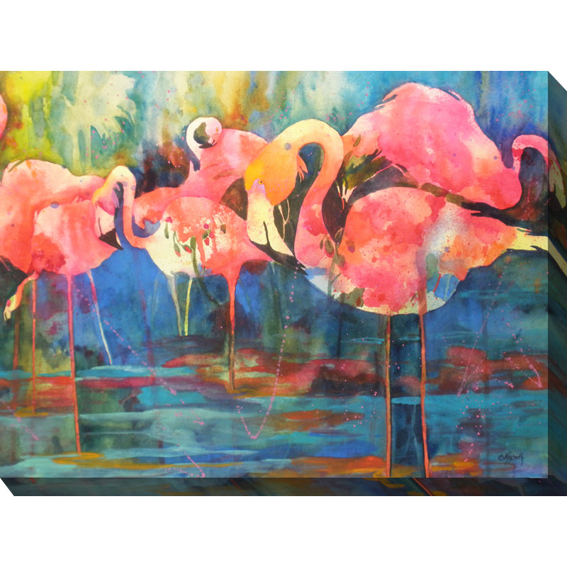 Flirty Flamingos - Print on Canvas