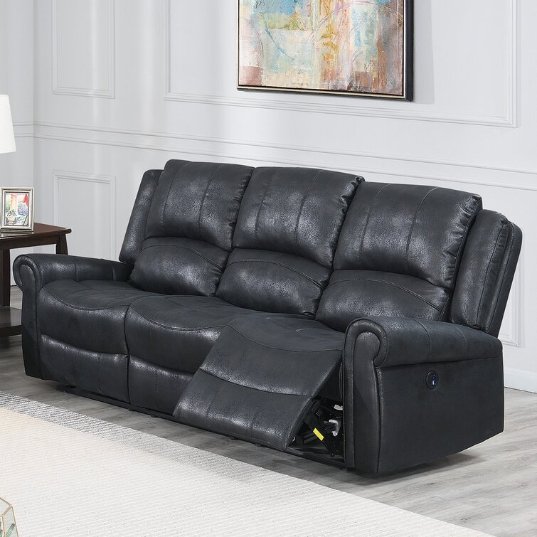 Red Barrel Studio® Avia 88'' Faux Leather Reclining Sofa 