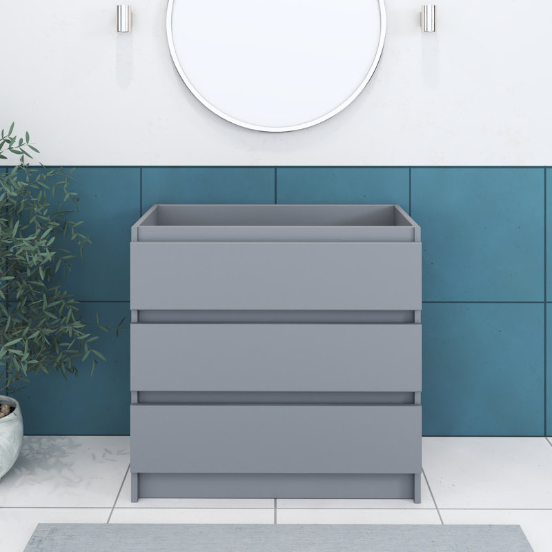Pepper 35.25'' Single Bathroom Vanity Base Only, Gray