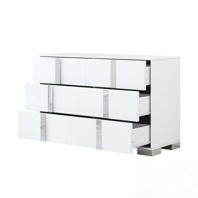 Armoire de rangement avec 6 tiroirs, Blanc