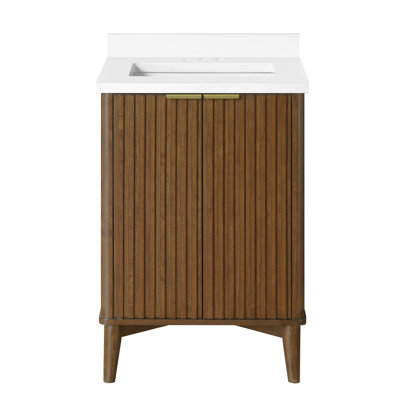 Ensemble de meuble-lavabo autoportant en noyer chaud 24 po Gabi
