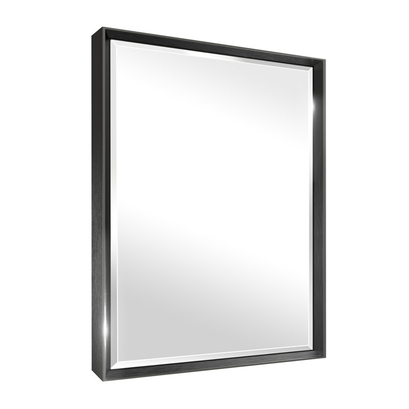 Miroir de salle de bain Lohoski, Noir mat, 30 po x 22 po