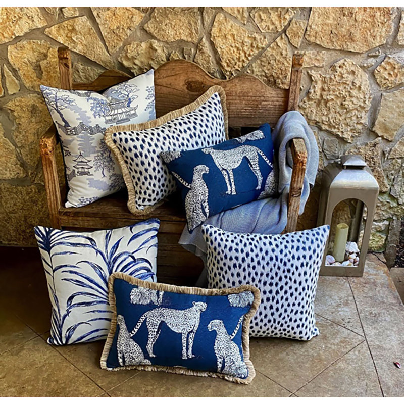 Pebble Beach Square Indoor/Outdoor Pillow Cover & Insert, Navy
