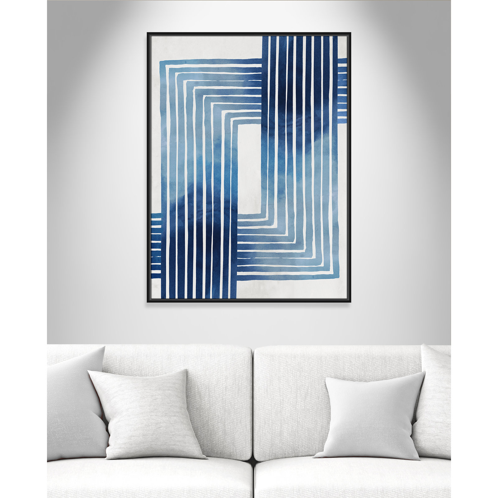 Lanny "In Unison" Painting by Eva Watts, 41.5" H x 31.5" W x 2" D, Black Framed Canvas