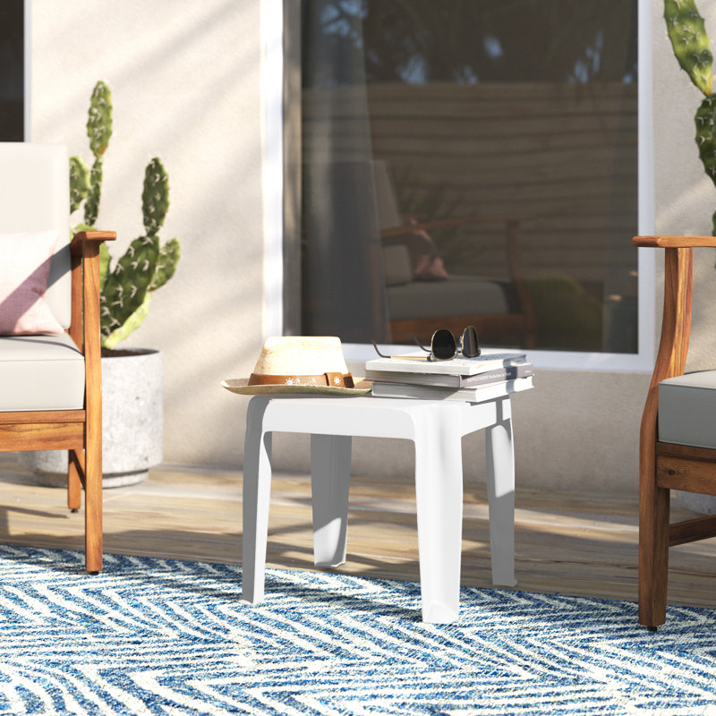 Table d'appoint en plastique Accomac, Blanc