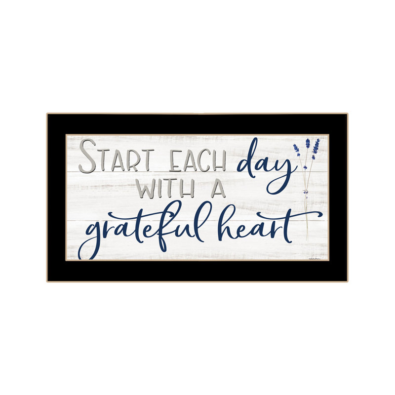 Grateful Heart Black Framed Print Wall Art