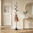 72" Contemporary Black Metal Coat Rack with 8 Hooks
